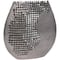 15" Dark Gray Aluminum Grid Inspired Abstract Vase with Open Frame Design